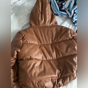 Ambiance outwear jacket, brown leather, size small